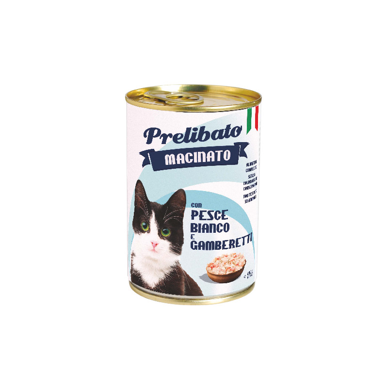 PRELIBATO GATTO PESCE BIANCO E GAMBERETTI - G. 400 